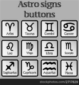 astro signs buttons, abstract vector art illustration