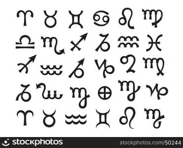 Astrological Signs of Zodiac (Astrology Symbols set). Astrological Signs of Zodiac