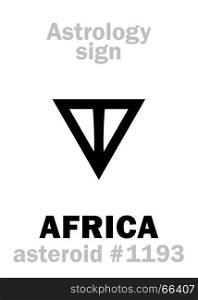 Astrology Alphabet: AFRICA, asteroid #1193. Hieroglyphics character sign (single symbol).