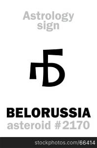Astrology Alphabet: BELORUSSIA, asteroid #2170. Hieroglyphics character sign (single symbol).