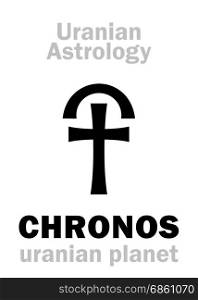 Astrology Alphabet: CHRONOS (Kronos), Uranian planet (trans-neptunian point). Hieroglyphics character sign (single symbol).