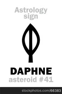 Astrology Alphabet: DAPHNE, asteroid #41. Hieroglyphics character sign (single symbol).