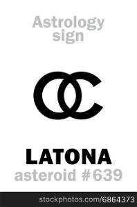 Astrology Alphabet: LATONA (Leto), asteroid #639. Hieroglyphics character sign (single symbol).