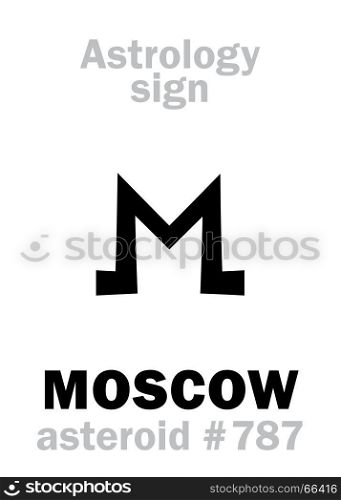 Astrology Alphabet: MOSCOW, asteroid #787. Hieroglyphics character sign (single symbol).
