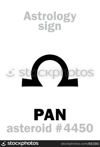 Astrology Alphabet: PAN, asteroid #4450. Hieroglyphics character sign (single symbol).