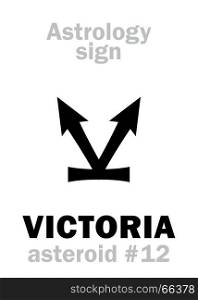 Astrology Alphabet: VICTORIA, asteroid #12. Hieroglyphics character sign (single symbol).