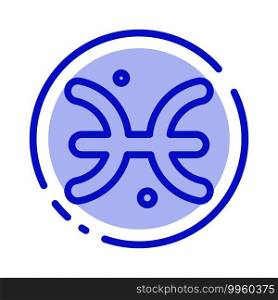 Astrology, Horoscope, Pisces, Greece Blue Dotted Line Line Icon