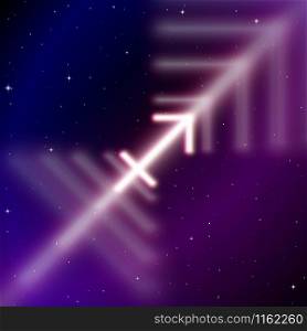 Astrology sign of Sagittarius with mystic aura