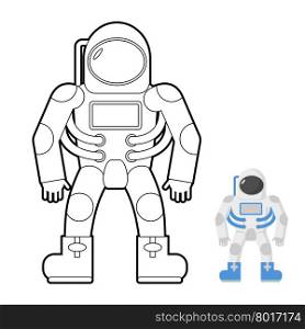 Astronaut coloring book. Vector illustration of a space man.&#xA;