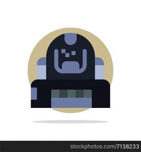 Astronaut, Cosmonaut, Explorer, Helmet, Protection Abstract Circle Background Flat color Icon