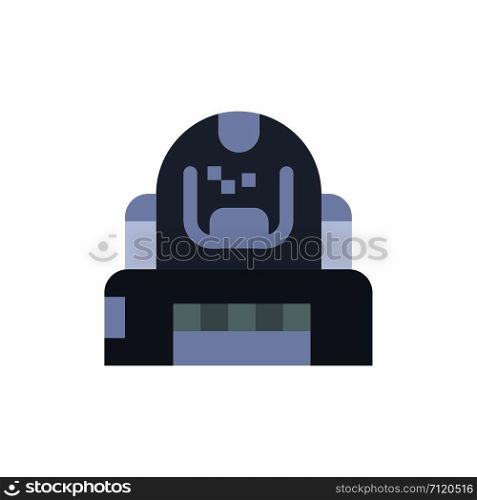 Astronaut, Cosmonaut, Explorer, Helmet, Protection Flat Color Icon. Vector icon banner Template
