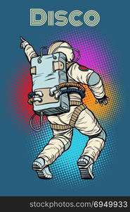 astronaut dancing disco. Pop art retro comic book vector illustration hand drawn. astronaut dancing disco