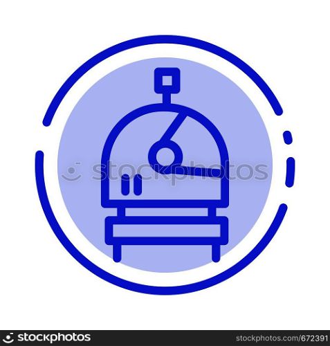 Astronaut, Helmet, Space Blue Dotted Line Line Icon