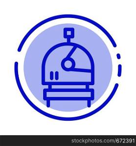 Astronaut, Helmet, Space Blue Dotted Line Line Icon