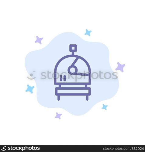 Astronaut, Helmet, Space Blue Icon on Abstract Cloud Background