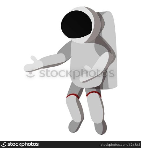 Astronaut in spacesuit cartoon icon on a white background. Astronaut in spacesuit cartoon icon