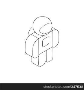 Astronaut in spacesuit icon in isometric 3d style on a white background. Astronaut in spacesuit icon, isometric 3d style