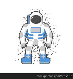Astronaut on a white background. Cosmic traveler. Vector illustration.&#xA;