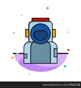 astronaut, space, spaceman, helmet, suit Flat Color Icon Vector
