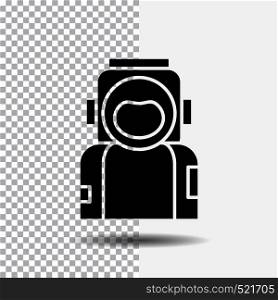 astronaut, space, spaceman, helmet, suit Glyph Icon on Transparent Background. Black Icon. Vector EPS10 Abstract Template background