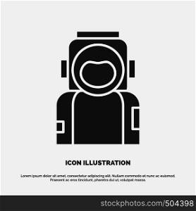 astronaut, space, spaceman, helmet, suit Icon. glyph vector gray symbol for UI and UX, website or mobile application. Vector EPS10 Abstract Template background