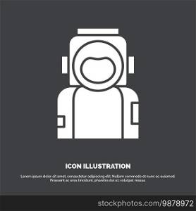 astronaut, space, spaceman, helmet, suit Icon. glyph vector symbol for UI and UX, website or mobile application. Vector EPS10 Abstract Template background