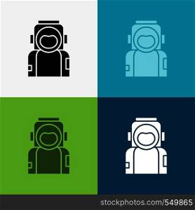 astronaut, space, spaceman, helmet, suit Icon Over Various Background. glyph style design, designed for web and app. Eps 10 vector illustration. Vector EPS10 Abstract Template background