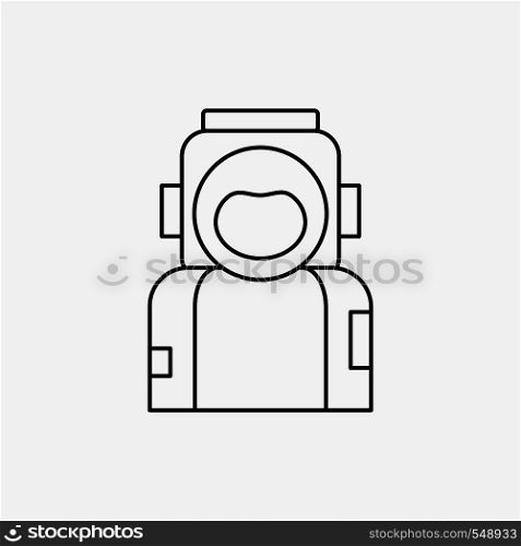 astronaut, space, spaceman, helmet, suit Line Icon. Vector isolated illustration. Vector EPS10 Abstract Template background