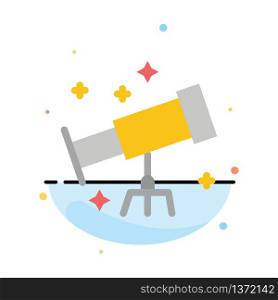 Astronaut, Space, Telescope Abstract Flat Color Icon Template