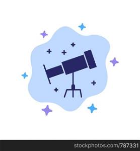 Astronaut, Space, Telescope Blue Icon on Abstract Cloud Background