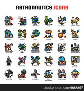 Astronautics Technology , Thin Line and Pixel Perfect Icons