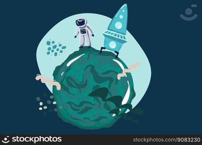 Astronauts characters set in flat cartoon style. Human spaceman and a cute extraterrestrial. Set of universe infographic vector illustration with rocket, satellite, space station, planets, stars. Astronauts characters set in flat cartoon style. Human spaceman and a cute extraterrestrial. Set of universe infographic vector illustration with rocket, satellite, space station, planets, stars,