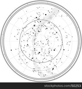 Astronomical Celestial Map of Northern Hemisphere (Outline chart). (EPS-8).. Astronomical Celestial Map