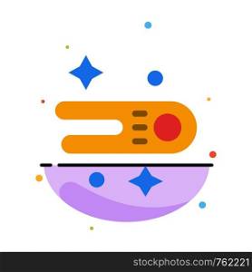 Astronomy, Comet, Space Abstract Flat Color Icon Template
