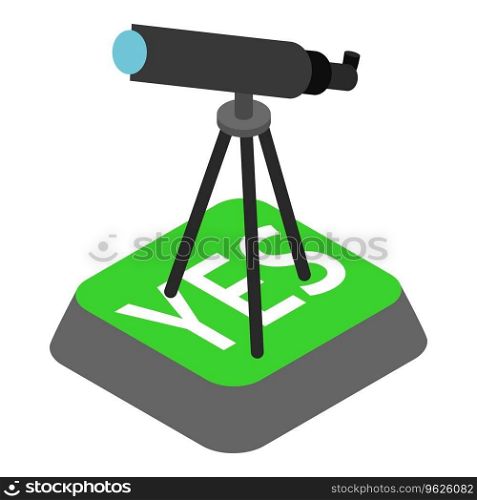 Astronomy concept icon isometric vector. Astronomical telescope on tripod icon. Science, research, study. Astronomy concept icon isometric vector. Astronomical telescope on tripod icon
