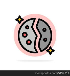 Astronomy, Destroyed, Galaxy, Planet, Space Abstract Circle Background Flat color Icon