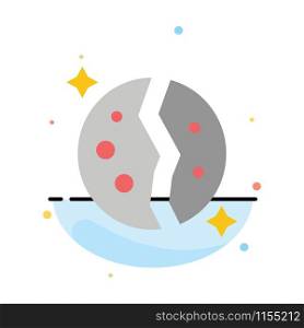 Astronomy, Destroyed, Galaxy, Planet, Space Abstract Flat Color Icon Template
