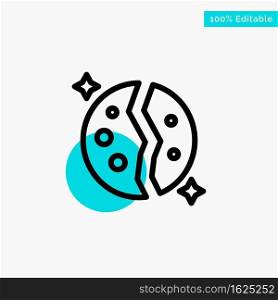 Astronomy, Destroyed, Galaxy, Planet, Space turquoise highlight circle point Vector icon