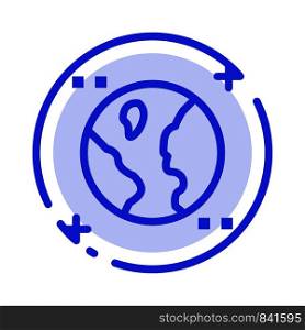 Astronomy, Earth, Space Blue Dotted Line Line Icon