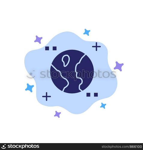 Astronomy, Earth, Space Blue Icon on Abstract Cloud Background