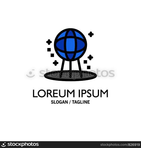 Astronomy, Earth, Space, World Business Logo Template. Flat Color