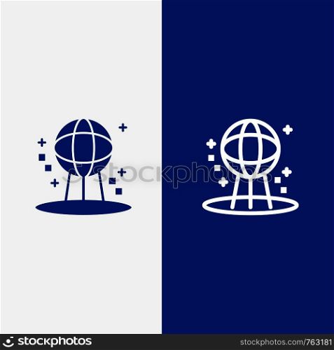 Astronomy, Earth, Space, World Line and Glyph Solid icon Blue banner Line and Glyph Solid icon Blue banner