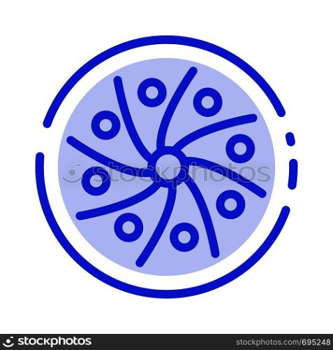 Astronomy, Galaxy, Planet, Space, Universe Blue Dotted Line Line Icon
