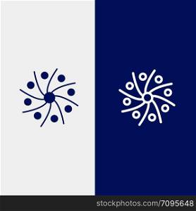 Astronomy, Galaxy, Planet, Space, Universe Line and Glyph Solid icon Blue banner Line and Glyph Solid icon Blue banner