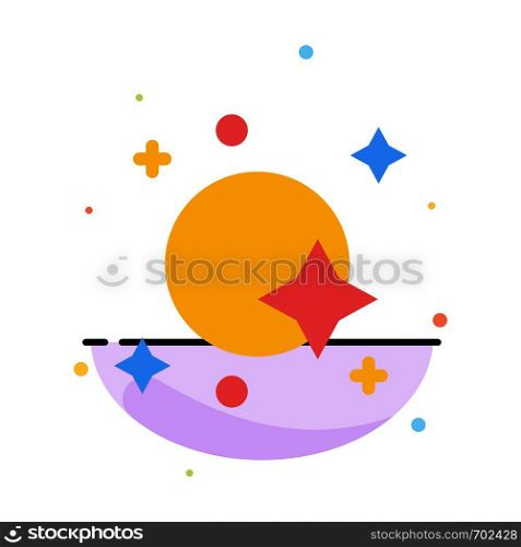 Astronomy, Galaxy, Satellite, Space, Spaceship Abstract Flat Color Icon Template