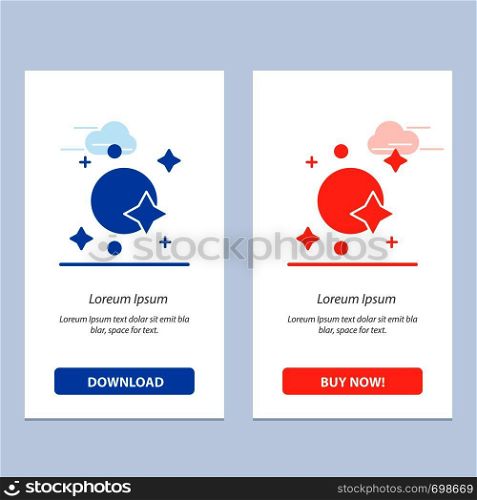 Astronomy, Galaxy, Satellite, Space, Spaceship Blue and Red Download and Buy Now web Widget Card Template