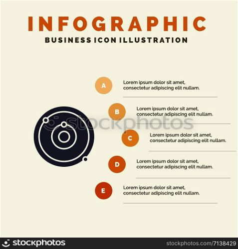 Astronomy, Planet, Education, Learning Infographics Presentation Template. 5 Steps Presentation