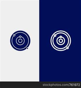 Astronomy, Planet, Education, Learning Line and Glyph Solid icon Blue banner