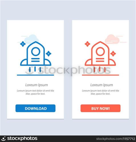 Astronomy, Rocket, Space Blue and Red Download and Buy Now web Widget Card Template