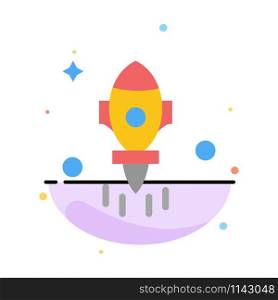 Astronomy, Rocket, Space, Fly Abstract Flat Color Icon Template